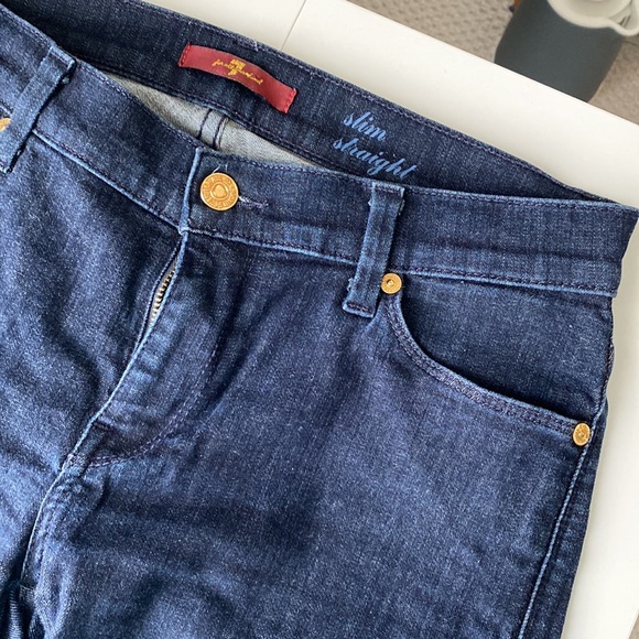 7 For All Man Kind Slim Straight Jeans - Picture 2 of 9